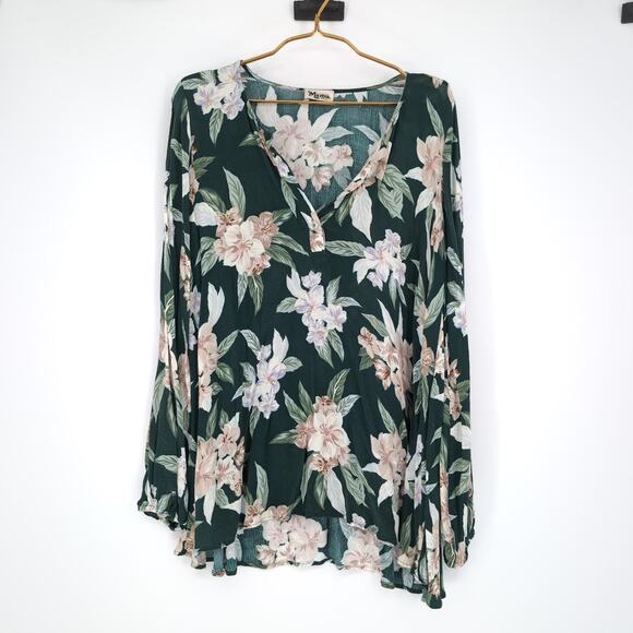Show Me Your Mumu Green Floral Jamie Tunic Blouse Mini Dress Dress -Size S -GUC - Picture 2 of 12